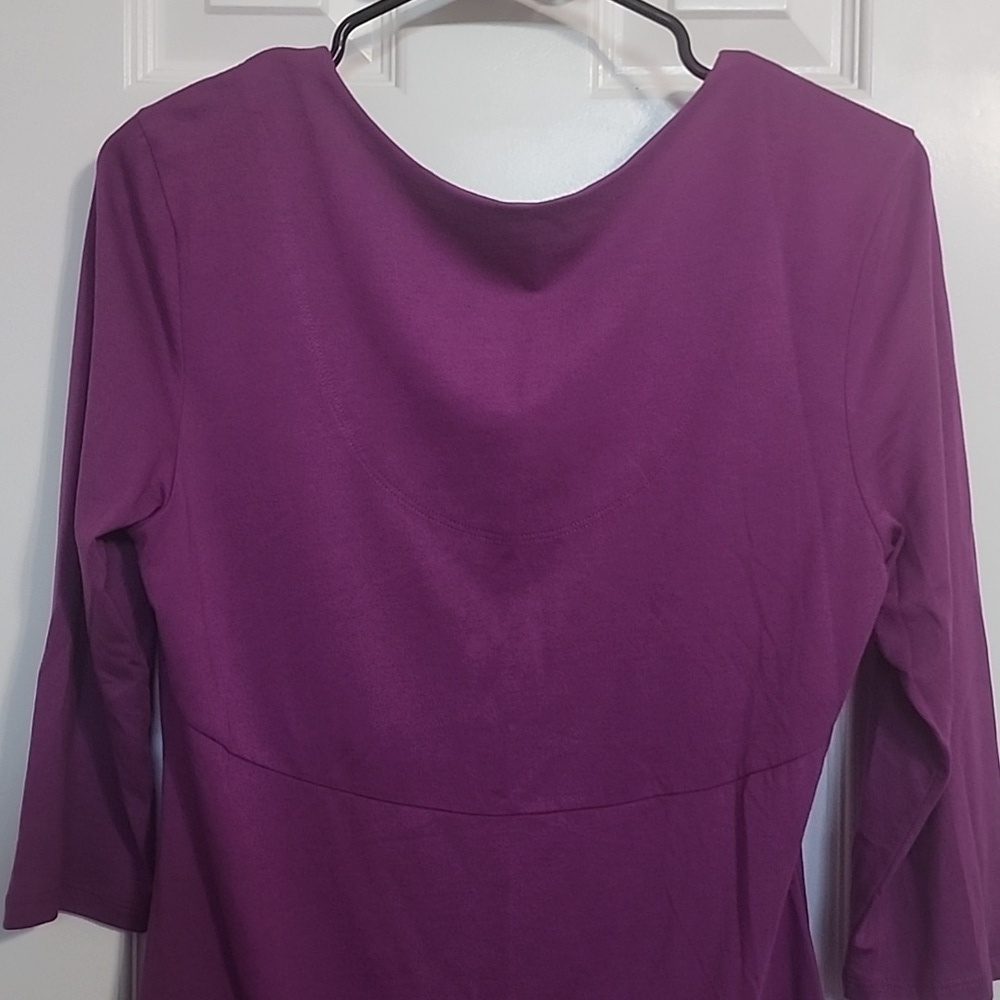 Peruvian Connection Purple Tunic Mini Dress Modal Pima Cotton Size Small - Picture 7 of 8